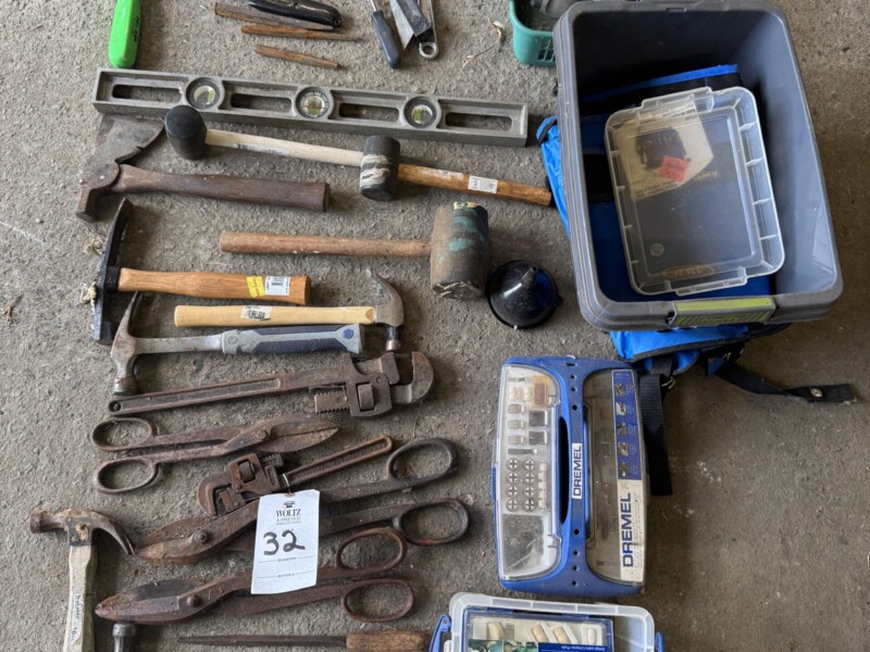 Lot 32: Large assortment of tools.