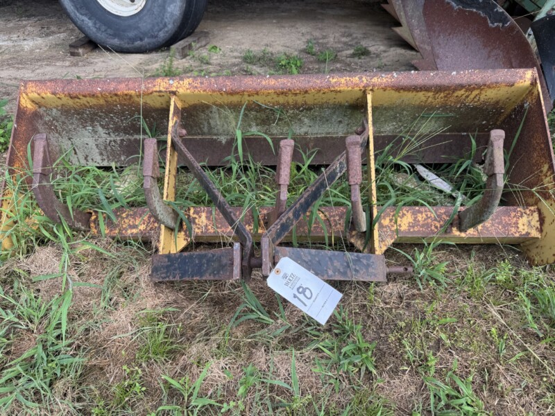Lot 18: Box blade with rippers. 3 pt. 67” wide
